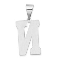 Sterling Silver Rhodium-plated Letter N Initial Pendant view 3