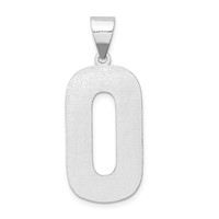 Sterling Silver Rhodium-plated Letter O Initial Pendant view 3