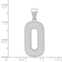 Sterling Silver Rhodium-plated Letter O Initial Pendant view 4
