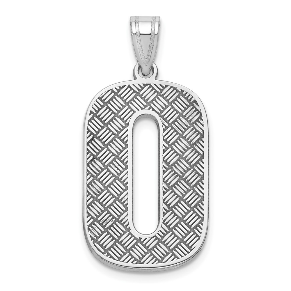 Sterling Silver Rhodium-plated Letter O Initial Pendant