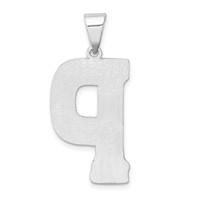Sterling Silver Rhodium-plated Letter P Initial Pendant view 3
