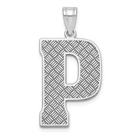 Sterling Silver Rhodium-plated Letter P Initial Pendant view 1
