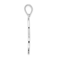 Sterling Silver Rhodium-plated Letter R Initial Pendant view 2