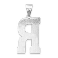Sterling Silver Rhodium-plated Letter R Initial Pendant view 3