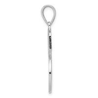 Sterling Silver Rhodium-plated Letter S Initial Pendant view 2