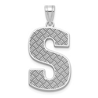 Sterling Silver Rhodium-plated Letter S Initial Pendant view 1