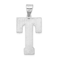 Sterling Silver Rhodium-plated Letter T Initial Pendant view 3