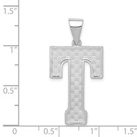 Sterling Silver Rhodium-plated Letter T Initial Pendant view 4