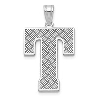Sterling Silver Rhodium-plated Letter T Initial Pendant view 1