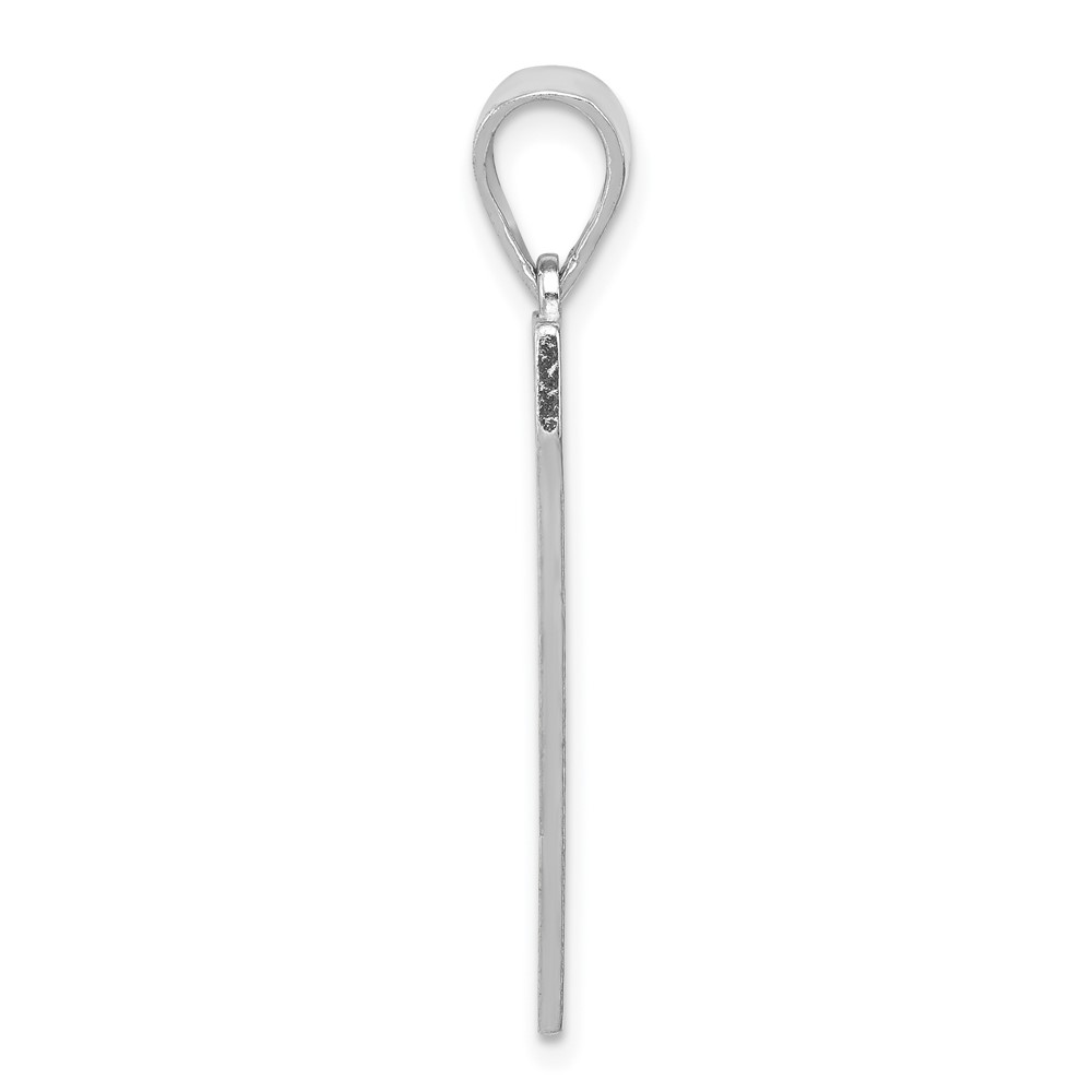 Sterling Silver Rhodium-plated Letter V Initial Pendant (QC2766V)