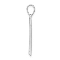 Sterling Silver Rhodium-plated Letter W Initial Pendant view 2