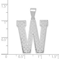 Sterling Silver Rhodium-plated Letter W Initial Pendant view 4