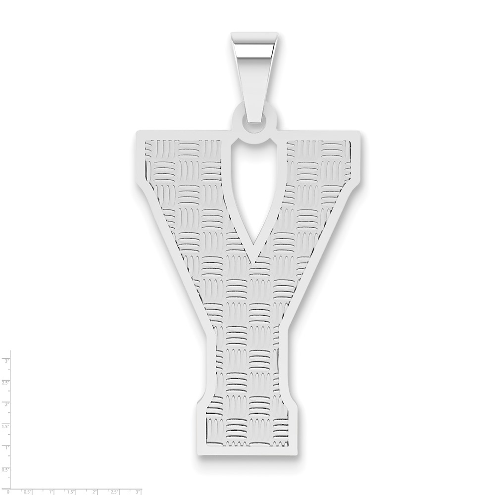 Sterling Silver Rhodium-plated Letter Y Initial Pendant (QC2766Y)