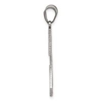 Sterling Silver Rhodium-plated Letter Z Initial Pendant view 2