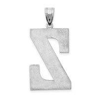 Sterling Silver Rhodium-plated Letter Z Initial Pendant view 3