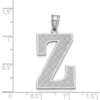 Sterling Silver Rhodium-plated Letter Z Initial Pendant view 4