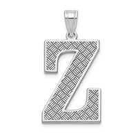 Sterling Silver Rhodium-plated Letter Z Initial Pendant view 1