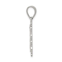 Sterling Silver Square Diamond-cut Letter a Initial Pendant view 2