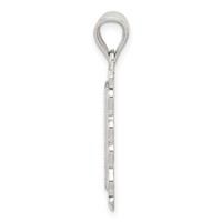 Sterling Silver Square Diamond-cut Letter B Initial Pendant view 2