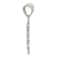 Sterling Silver Square Diamond-cut Letter G Initial Pendant view 2
