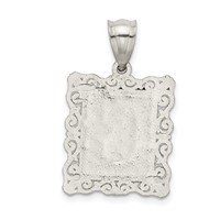 Sterling Silver Square Diamond-cut Letter G Initial Pendant view 3
