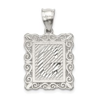 Sterling Silver Square Diamond-cut Letter G Initial Pendant view 1