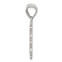 Sterling Silver Square Diamond-cut Letter H Initial Pendant view 2