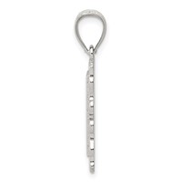 Sterling Silver Square Diamond-cut Letter I Initial Pendant view 2
