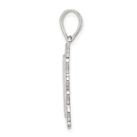 Sterling Silver Square Diamond-cut Letter K Initial Pendant view 2
