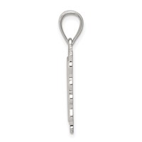 Sterling Silver Square Diamond-cut Letter L Initial Pendant view 2