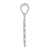 Sterling Silver Square Diamond-cut Letter O Initial Pendant view 2