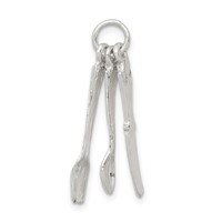 Sterling Silver Knife, Fork & Spoon Charm view 2