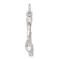 Sterling Silver Knife, Fork & Spoon Charm view 4