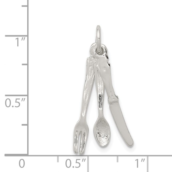 Sterling Silver Knife, Fork & Spoon Charm