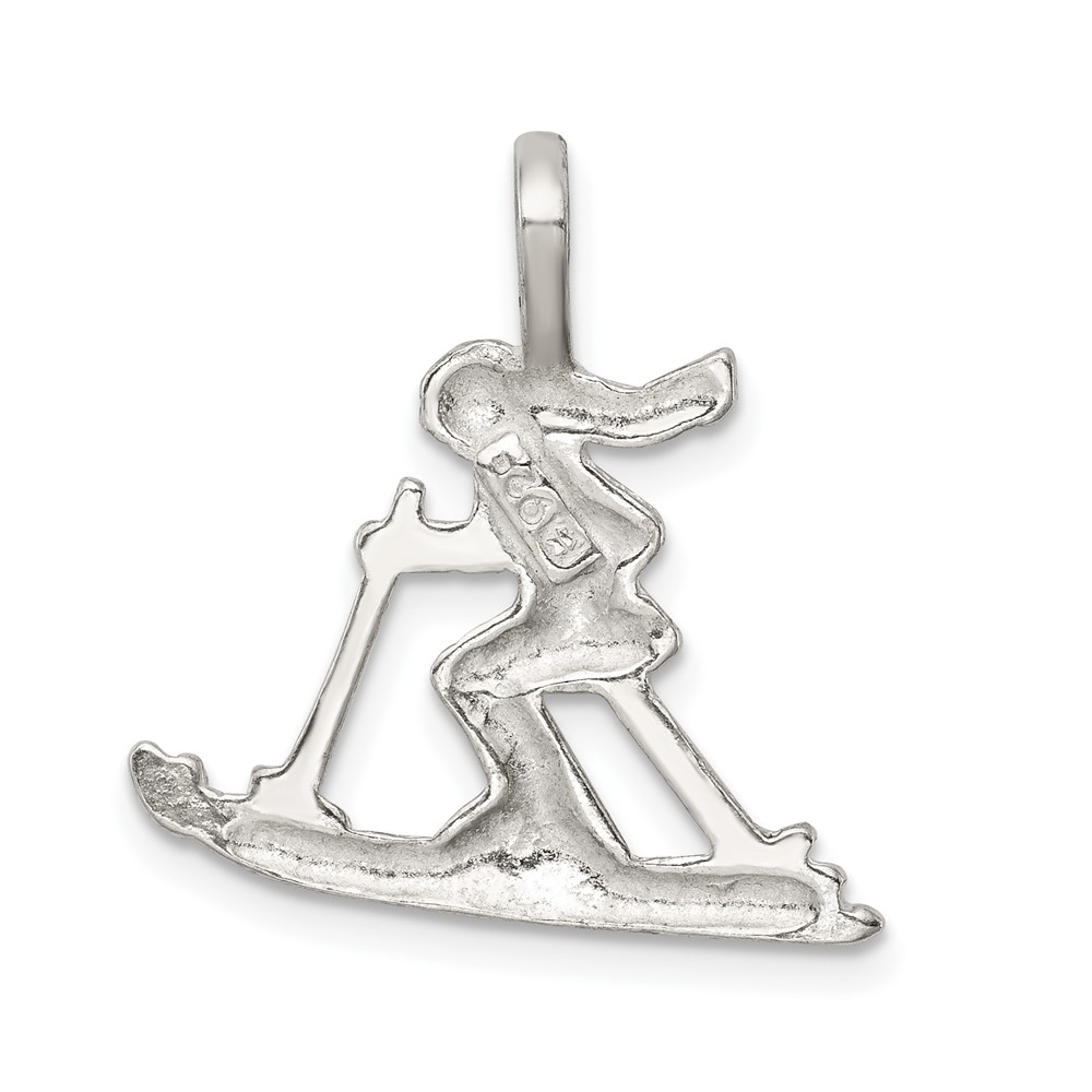 Sterling Silver Skier Pendant (QC2796)