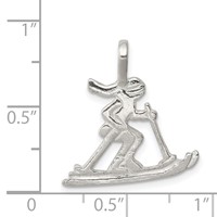 Sterling Silver Skier Pendant view 3