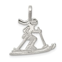 Sterling Silver Skier Pendant view 1