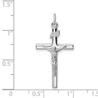 Sterling Silver Platinum-plated Inri Crucifix Pendant view 3