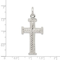 Sterling Silver Diamond -Cut Cross Pendant view 3