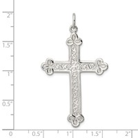 Sterling Silver Budded Cross Pendant view 3
