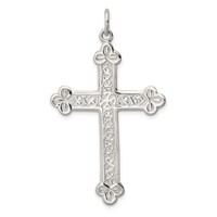 Sterling Silver Budded Cross Pendant view 1
