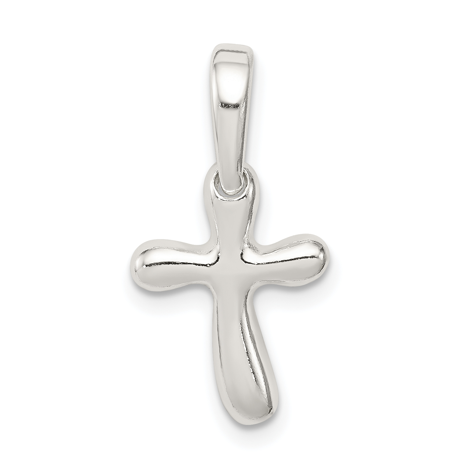 Sterling Silver Tiny Freeform Cross Charm (QC2888)