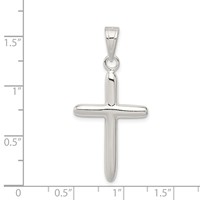 Sterling Silver Polished Cross Pendant view 4