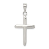 Sterling Silver Polished Cross Pendant view 1