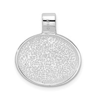 Sterling Silver Rhodium-plated East-West Oval Onyx Cabochon Pendant view 3
