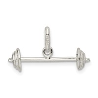 Sterling Silver Barbell Charm view 3