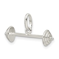 Sterling Silver Barbell Charm view 5