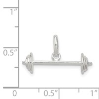 Sterling Silver Barbell Charm view 4