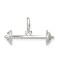 Sterling Silver Barbell Charm view 1