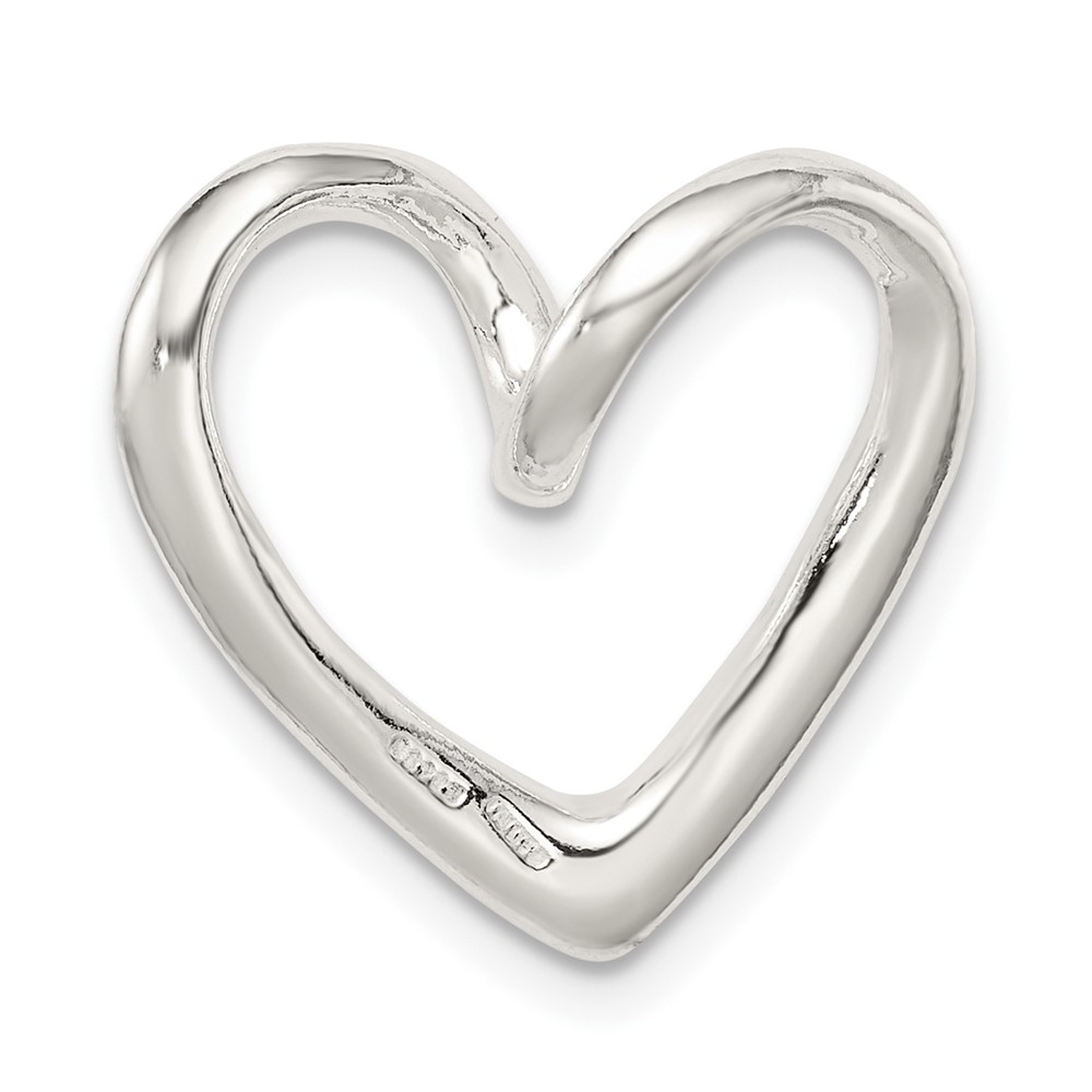 Sterling Silver Heart Slide (QC3062)